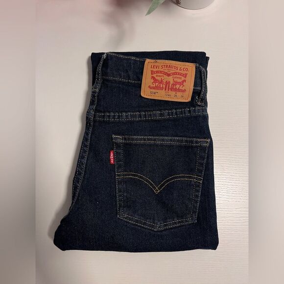 Levi Boys 514 Blue Jeans Denim Straight Sz 12 26 x 26 - Picture 7 of 7